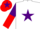 White, Purple star, Purple and Red halved sleeves, Red cap, Purple star