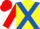 Yellow, Royal Blue cross belts, Red sleeves and cap
