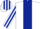 White, Dark Blue stripe, striped sleeves and cap