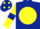 Dark Blue, Yellow disc, Yellow sleeves, Dark Blue armlets, Dark Blue cap, Yellow spots