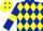 Dark Blue and Yellow diamonds, Dark Blue sleeves, Yellow armlets, Yellow cap, Dark Blue diamonds