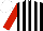Black and White stripes, Red sleeves, White cap