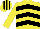 Yellow, black chevrons, striped cap