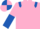 Pink, Royal Blue epaulets, halved sleeves, quartered cap