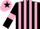 Black and Pink stripes, Black sleeves, Pink armlets, Pink cap, Black star