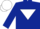 Dark Blue, White inverted triangle, White cap