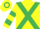 Yellow, Emerald Green cross belts, hooped sleeves and cap