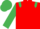 Red, Emerald Green epaulets, sleeves and cap