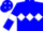 Blue, White triple diamond, armlets and diamonds on cap
