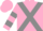 Pink, Grey cross belts, hooped sleeves, Pink cap