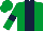 Emerald Green, Dark Blue stripe and armlets