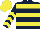 Dark Blue, Yellow hoops, chevrons on sleeves, Yellow cap