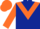 Dark Blue, Orange chevron, sleeves and cap