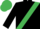 BLACK, emerald green sash and cap