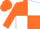 ORANGE and WHITE QUARTERED, orange sleeves and cap