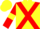 Yellow, Red cross belts, Red sleeves, Yellow armlets