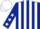 Dark blue and white stripes, dark blue sleeves, white stars, white cap