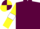 MAROON, YELLOW sleeves, WHITE armlets, MAROON and YELLOW quartered cap
