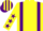 Yellow, Purple braces, Yellow sleeves, Purple stars, Yellow and Purple striped cap