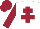 White, Maroon Cross of Lorraine, sleeves and cap