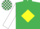 EMERALD GREEN, yellow diamond, white sleeves, check cap
