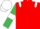 Red, White epaulets, Emerald Green sleeves, White armlets and cap