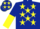 Dark Blue, Yellow stars, halved sleeves and stars on cap
