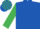 Royal Blue, Emerald Green sleeves, Royal Blue cuffs, check cap