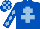 Royal Blue, Light Blue Cross of Lorraine, diamonds on  sleeves, check cap