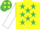 Yellow, Emerald Green stars, White sleeves