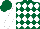 Dark green and white diamonds, white sleeves