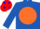 ROYAL BLUE, orange disc, red cap, blue spots