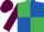 Emerald Green and Royal Blue (quartered), Maroon sleeves and cap