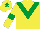 Yellow, Emerald Green chevron, armlets and star on cap