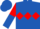 Royal blue, red triple diamond, red and royal blue halved sleeves