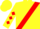 Yellow, Red sash, diamonds on sleeves, Yellow cap