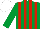 EMERALD GREEN and RED STRIPES, white cap