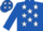 ROYAL BLUE, white stars, red cap, white stars