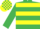 EMERALD GREEN & YELLOW HOOPS, check cap