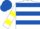 WHITE & ROYAL BLUE HOOPS, white & yellow hooped sleeves, royal blue cap