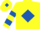 Yellow, Royal Blue diamond, hooped sleeves, Yellow cap, Royal Blue diamond