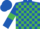 Royal Blue and Emerald Green check, Royal Blue sleeves, Emerald Green armlets