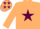 Beige, Maroon star and stars on cap