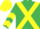Emerald Green, Yellow cross belts, chevrons on sleeves, Yellow cap