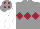 Grey, Maroon triple diamond, White sleeves, Grey cap, Maroon diamonds