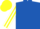 ROYAL BLUE, white & yellow striped sleeves, yellow cap