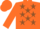 Orange, Brown stars, Orange sleeves and cap
