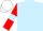 Light Blue, Red sleeves, Light Blue armlets, White cap