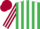 Emerald Green and White stripes, Claret and White striped sleeves, Claret cap
