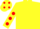 Yellow, Red spots on sleeves and cap